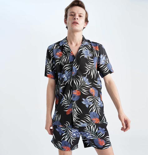 Men Black & Blue Printed Mid-Rise Swim Shorts